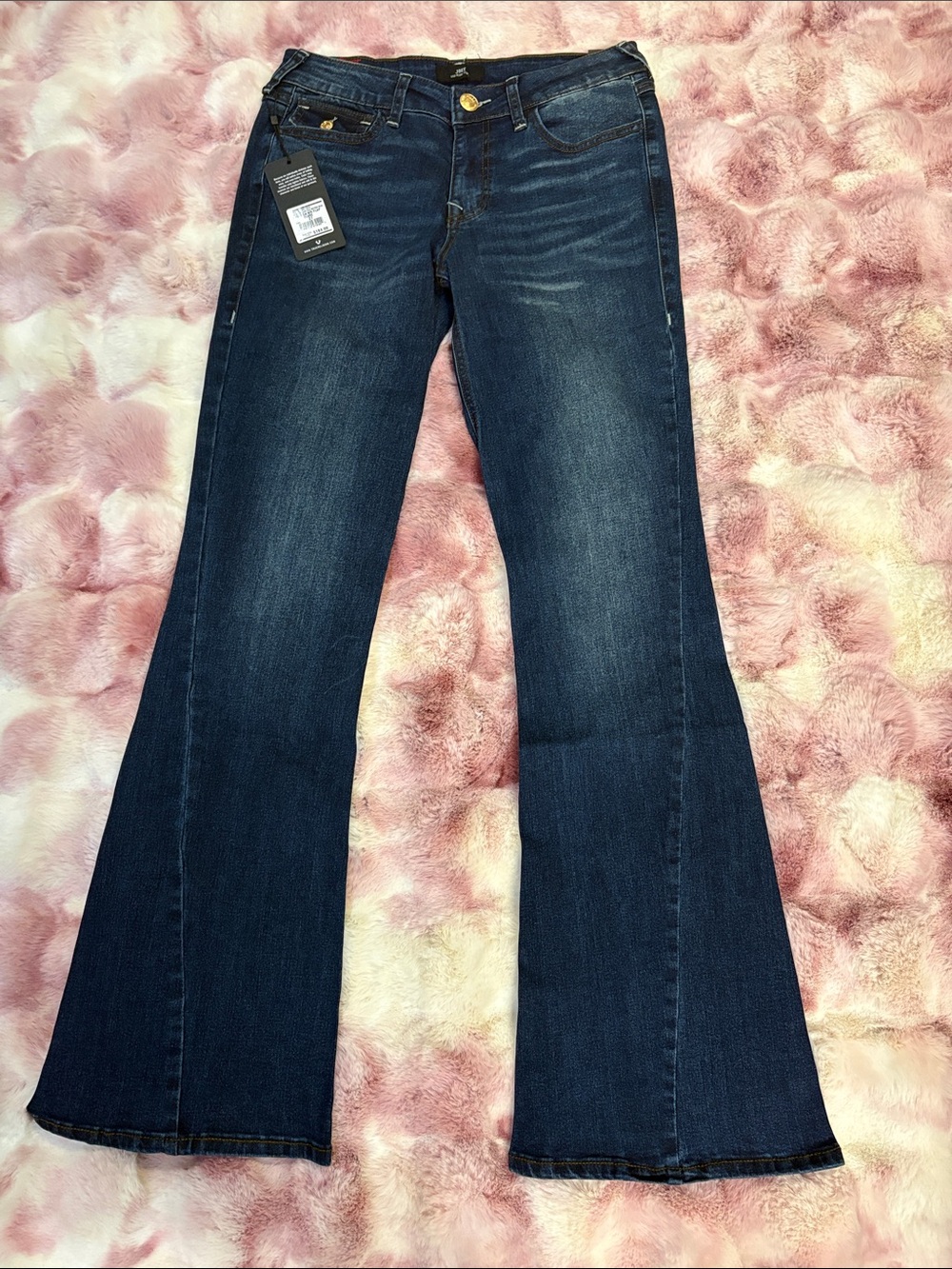 NWT True Religion Bling Women's Dark Wash Flare Jeans size 27